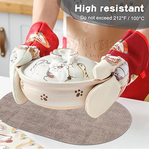 Miniatura 3 de Juego de 4 manteles individuales de piel sintética, resistentes al calor, lavables, para comedor al aire libre, cocina, color camello