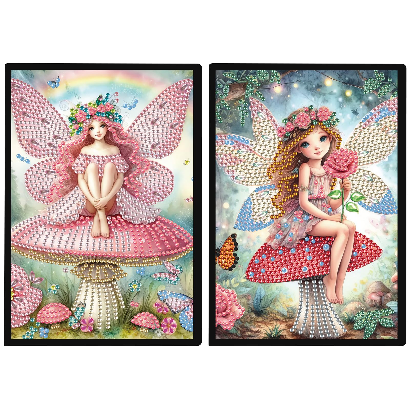 DCIDBEI 2 Pack Diamond Painting Notebook for Adults Children Angel A5 Blank Notebook Diamond Painting Notebooks Elf Diamond Painting Practice Book Sketch Book Diamond Painting Diary Fairy 50 Sheets