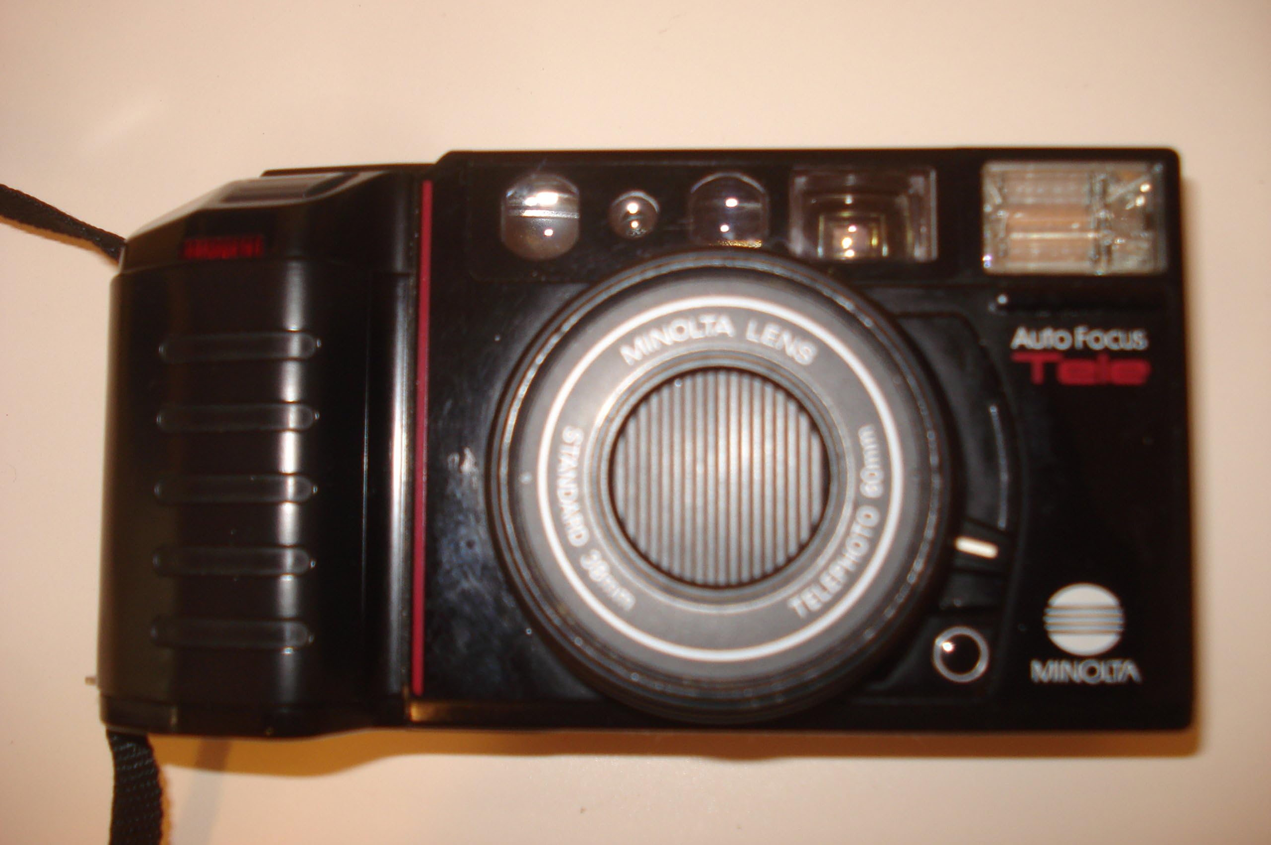 Minolta AF-Tele 35mm Film Camera Auto Focus Tele Camera w/ Minolta Lens Standard 38mm Lens Telephoto 60mm Lens Camera (Black Color 35mm Film Camera)