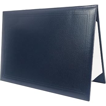 GraduatePro A4 Certificate Folder Certificate Holder Protective Cover Cardboard Diploma Document Cover Navy Blue