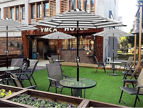 Miniatura 5 de Blissun - Sombrilla de patio de 7.5 pies, sombrilla de jardín, sombrilla de mercado para exteriores con botón de inclinación y manivela (negro y