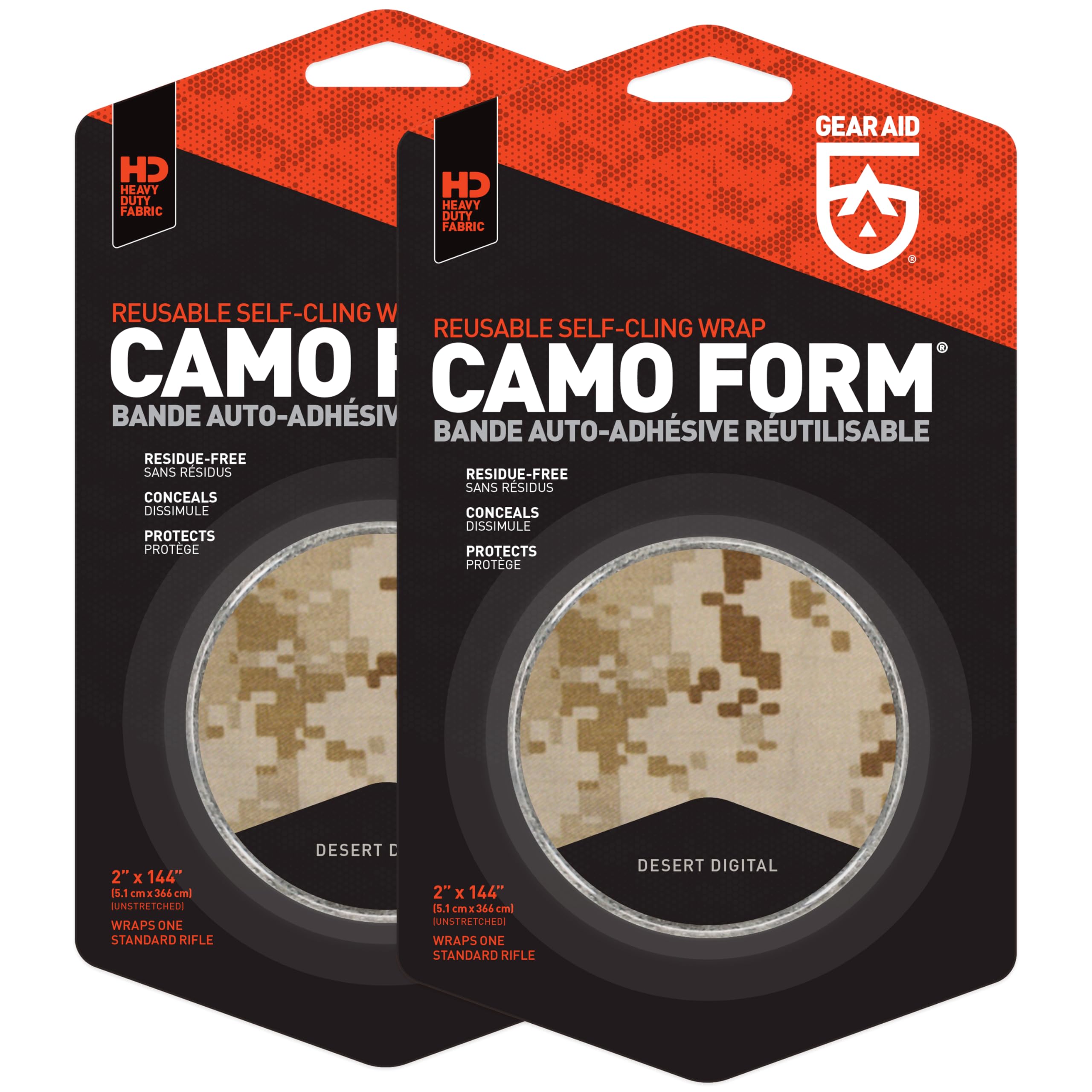 GEAR AID Camo Form, involucro mimetico in tessuto auto-aderente e riutilizzabile, aggiunge presa e protegge le mani da superfici calde o fredde per proteggere te e la tua attrezzatura, Desert Digital