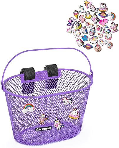 Vista 21 de Cesta de Bicicleta para Niños ANZOME, Cesta de Bicicleta para Niños y Niñas, Cesta de Bicicleta de Alambre de Metal Impermeable para Niños, Adecuada
