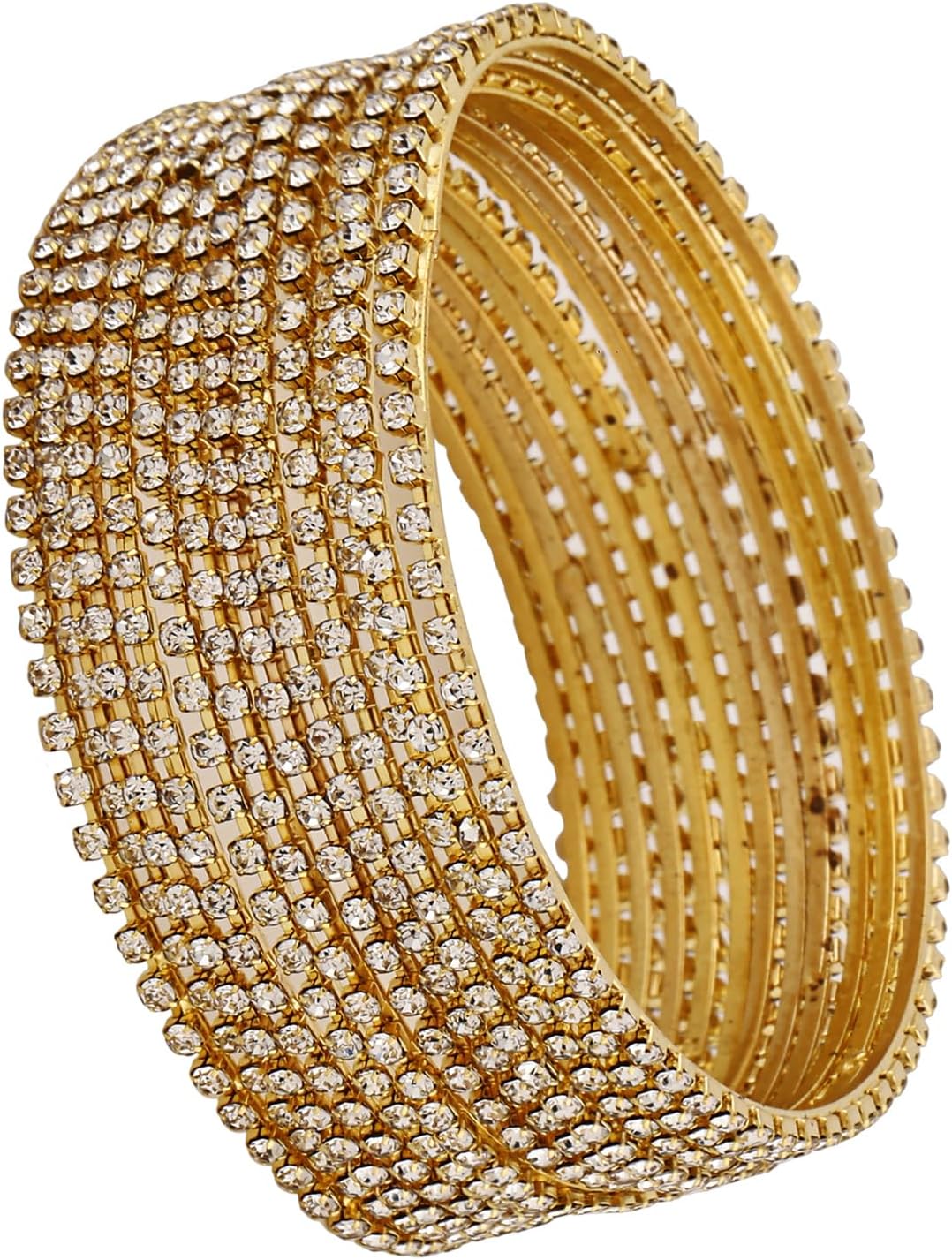 Set of 12 Latest Traditional Design Gold Plated Stone Bangle for Women