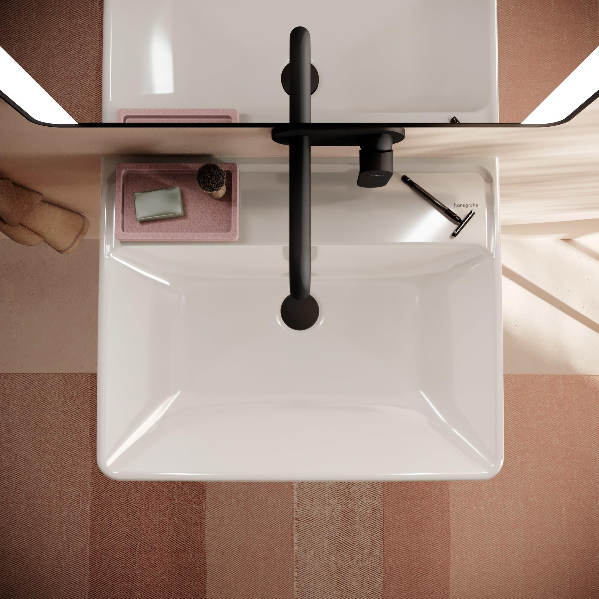hansgrohe Waschtisch Xanuia Q 600x480mm, ohne Hahnloch/Überlauf, weiß