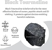 Vista 3 de Amazing Gemstone Black Tourmaline Crystals Rough Stone in Bulk, 1/2lb Large Pieces Turmalina Negra Piedra Originales, Large Black Tourmaline Crystal