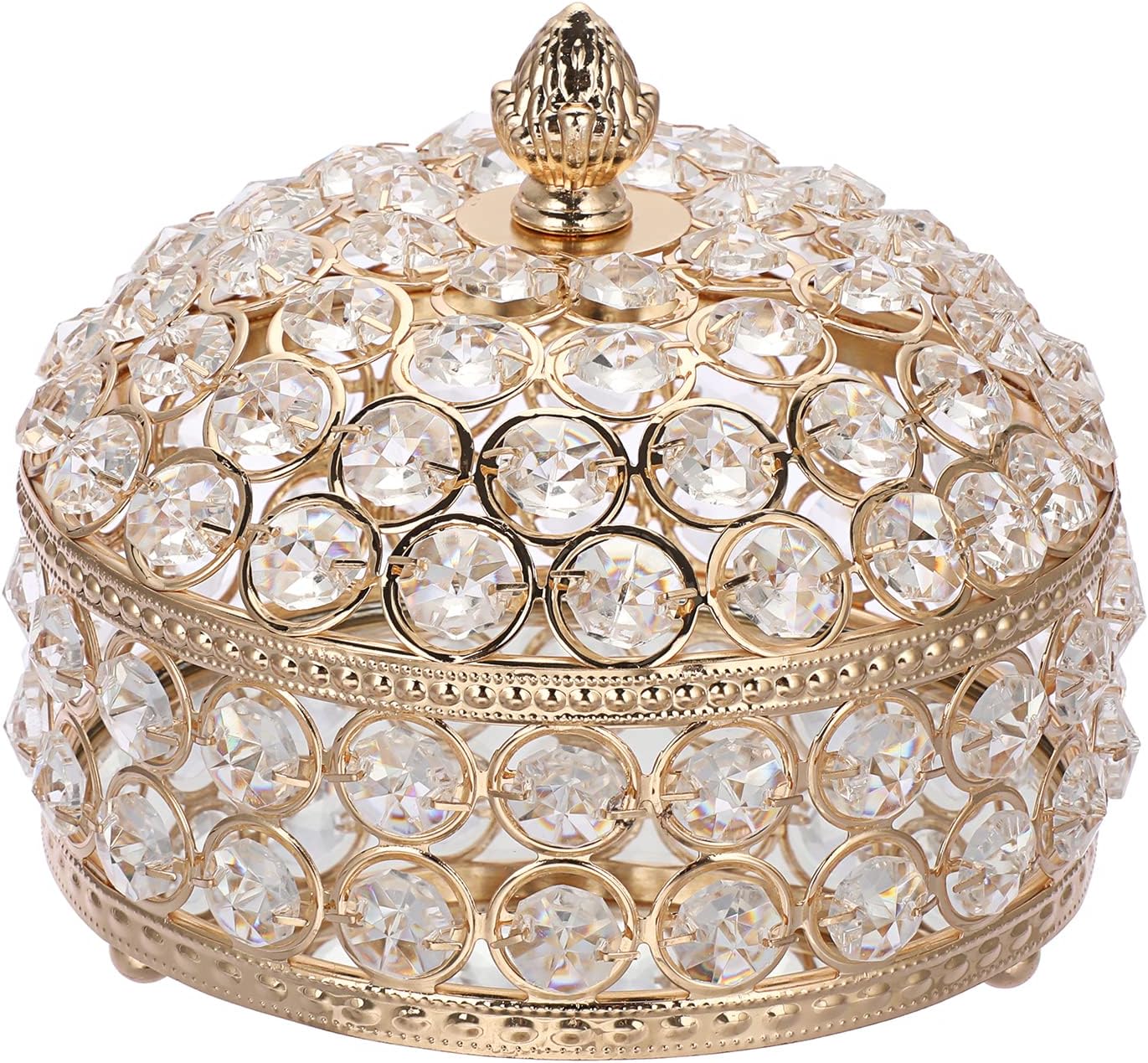 SUMTree Crystal Jewelry Box with Lid, Trinket Vanity Decorative