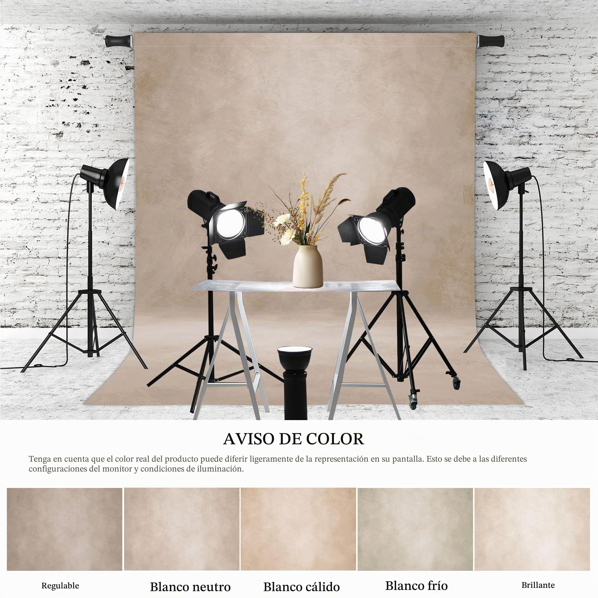 Fondo fotográfico abstracto de tela 243 x 300 cm grande y grueso poliéster fondo para estudio fotográfico retrato fotografía de producto beige