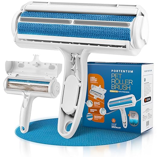 PORTENTUM Pet Hair Remover Brush, Cat Brush and Dog Brush, Hair Removal, Lint Reusable Roller, Remove Fur on Fixed Areas Like Kennel, Sofas, Carpets