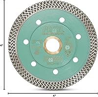 Vista 9 de PEARL ABRASIVE CO. Hoja de porcelana turbo de malla fina P4 de 4" 5/8"-20mm-7/8 con 4 agujeros