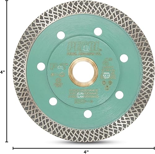 Miniatura 9 de PEARL ABRASIVE CO. Hoja de porcelana turbo de malla fina P4 4 "58"-20mm-78 4 agujeros
