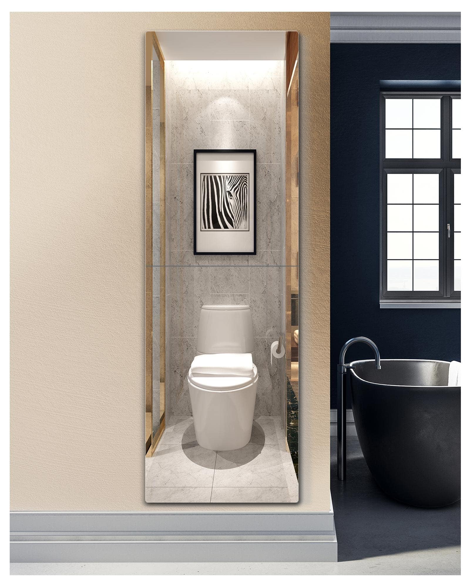 Shatterproof Wall Mirror Full Length,Mirror for Bedroom,Plexiglass Gym Mirrors For Home Gym,Extra Thick: 0.125",14"x24"x2Pcs,Workout Mirrors Safe for Kids,Over The Door Mirror Long Wall Mounted