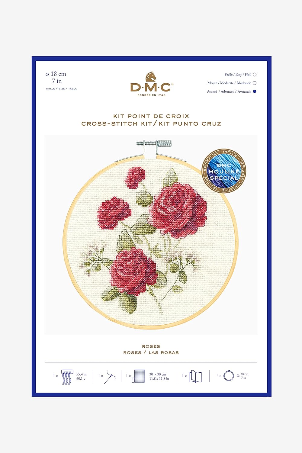DMC Roses Cross-Stitch Kit