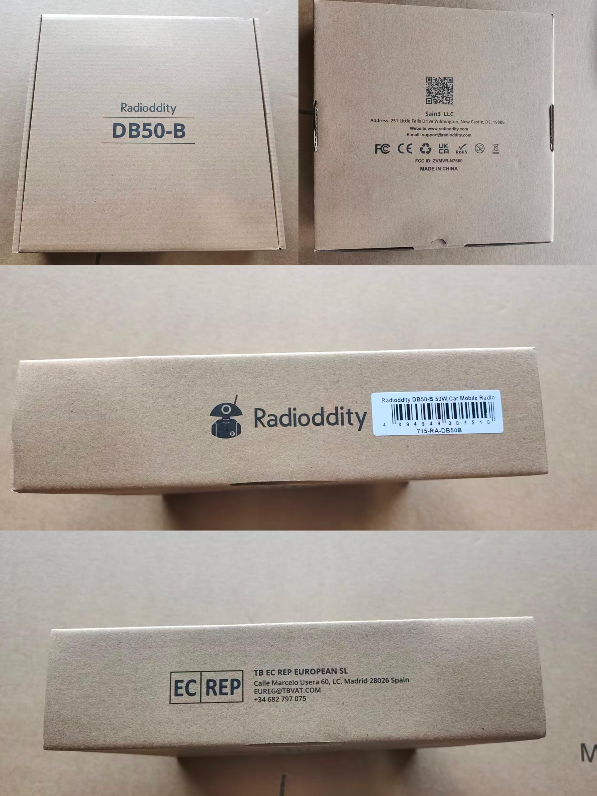 Radioddity DB50-B 50W Ricetrasmettitore mobile dual band, ricetrasmettitore radioamatoriale VHF-UHF con BT KISS TNC, programmazione APP, GPS e APRS per fuoristrada, trasporto su camion e emergenze