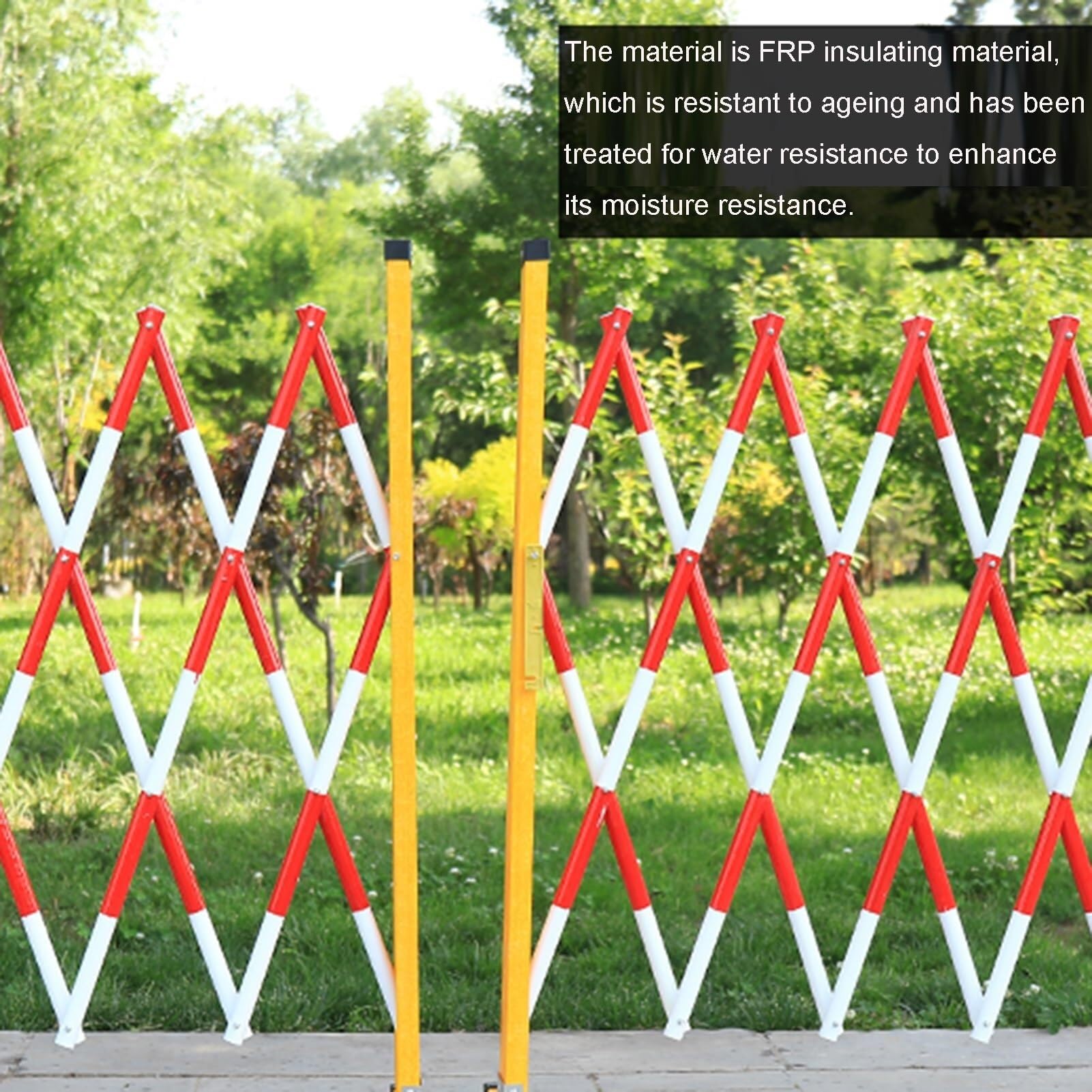 Tragbare, ausziehbare Verkehrsbarriere • 119,4 x 398,8 cm, einziehbare Sicherheitsabsperrung für Veranstaltungen im Freien, Baustellen und öffentliche Bereiche • Strapazi
