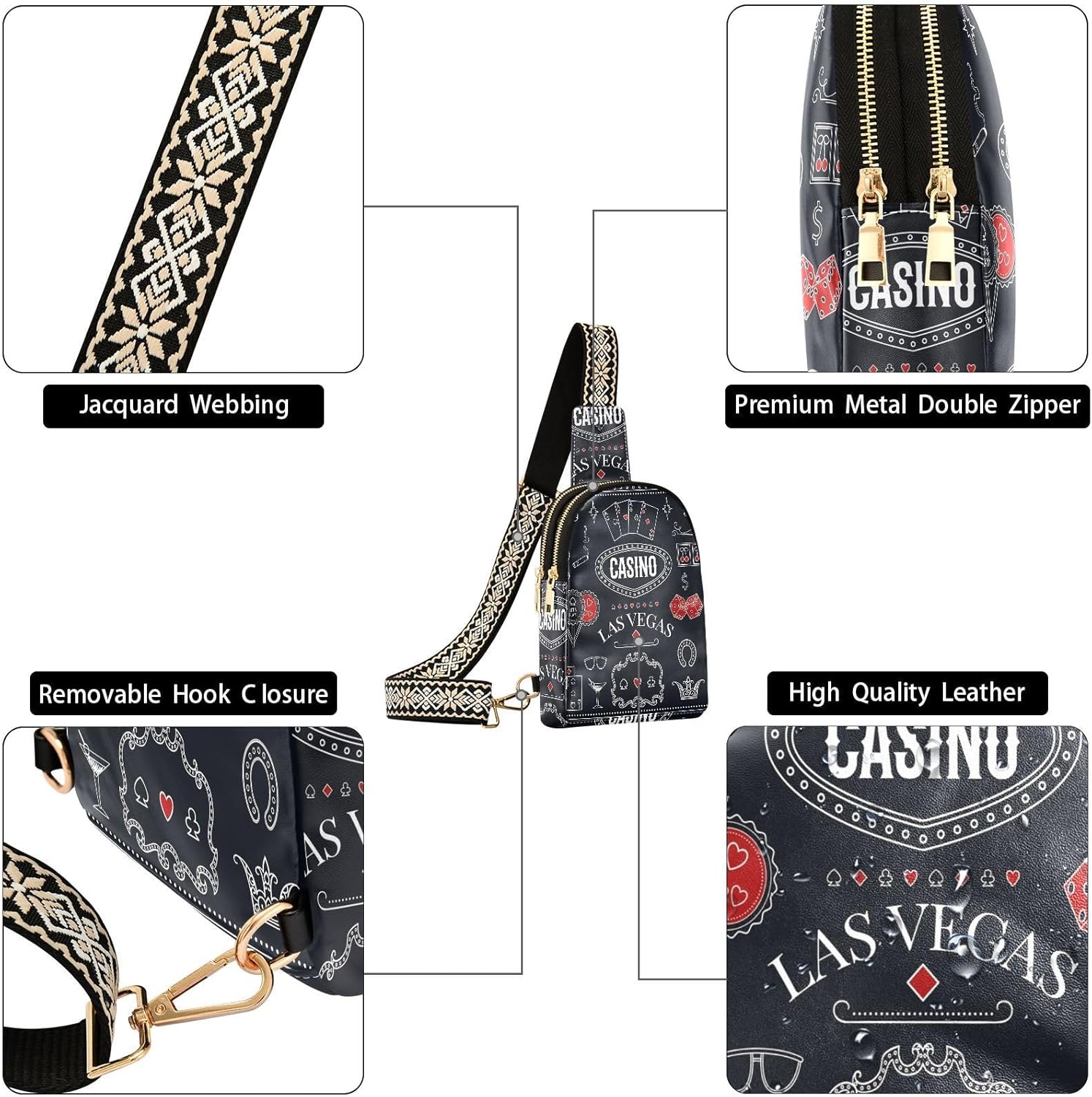 Printing Small Crossbody Sling Bags Chest Bag for Women Fanny Packs Purses