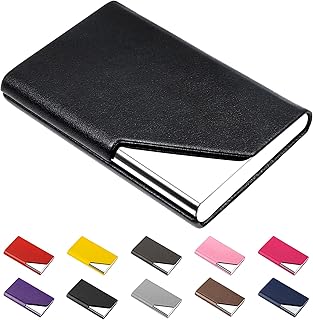 Business Name Card Holder Luxury PU Leather & Stainless Steel Multi Card Case,Business Name Card Holder Wallet Credit Card...