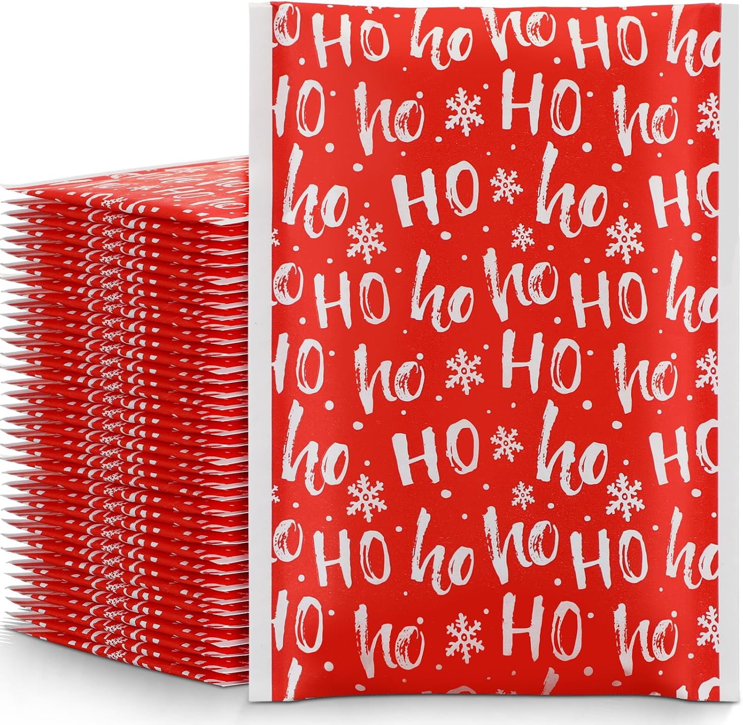 Cholemy 100 Pcs Christmas Kraft Bubble Mailer 4 x 8 Inch Padded Envelopes Sealing Small Shipping Envelopes Bubble Bags for Shipping for Small Business Mailing Packaging