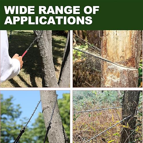 Miniatura 6 de GSSHBR Sierra de cuerda de mano de alto alcance de 55 pulgadas para ramas de árbol con 70 hojas de dientes afilados en ambos lados, sierra de