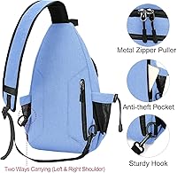 Vista 3 de MOSISO Mochila bandolera, mochila cruzada de lona para senderismo con bolsillo antirrobo