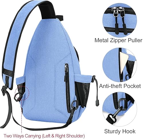 Miniatura 3 de MOSISO Mochila bandolera, bolsa cruzada de lona para senderismo con bolsillo antirrobo