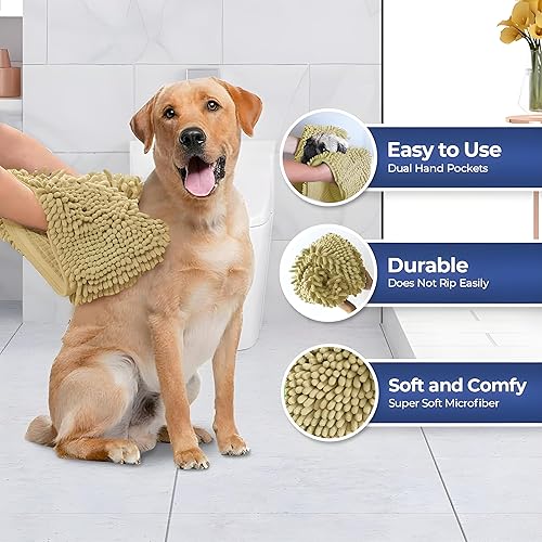 Vista 28 de Muddy Mat Secador de perros, microfibra altamente absorbente, lavable, de secado rápido, absorbente de toallas de baño de felpilla extra suave