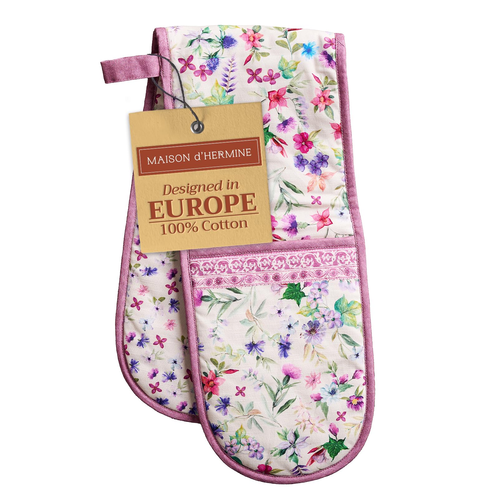 Maison d' Hermine Double Oven Mitts 100% Double Cotton Oven Glove 18 x 89cm — image 1
