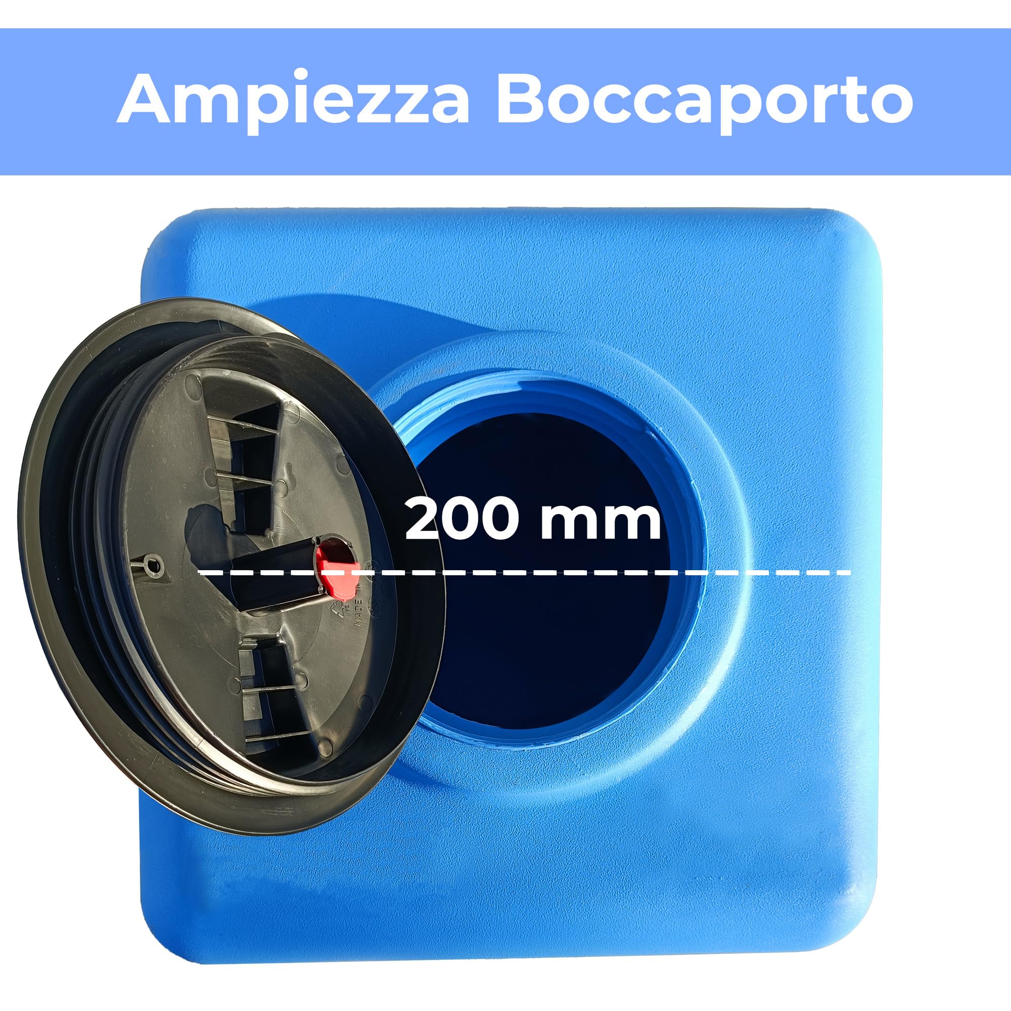 ESTO Serbatoio Acqua Potabile 100L - 200L - 300L - 500 L Polietilene Per Raccolta Acqua, Cisterna Esterno Blu, con Pompa e Press Control Pressostato (Solo Serbatoio, 100 Litri)