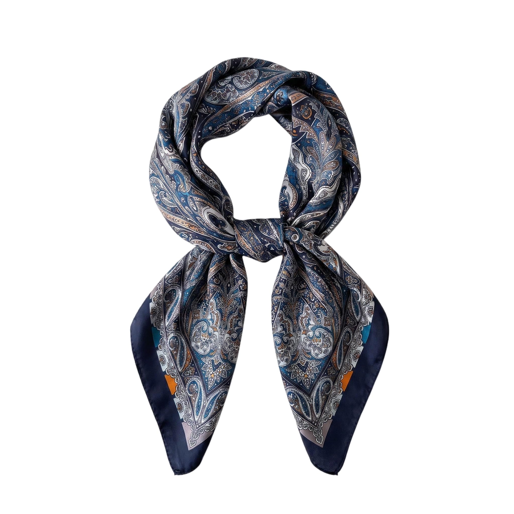 35" Large Paisley Silky Satin Head Hair Square Scarf Bandanas for Women | Like Silk,Lightweight, Soft, Breathable Hair Wrapping Head Scarf For Sleeping Fashion Scarves Handbags Scarf