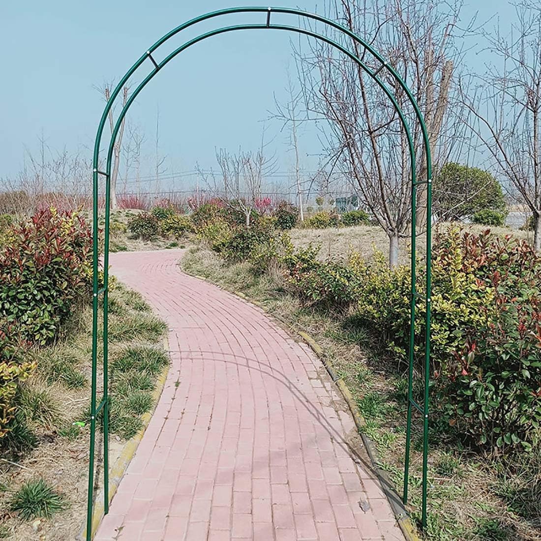 Gartenbogen 80cm bis 350cm breit Rosenbögen Torbogen Rankhilfe für Kletterpflanzen Metall Gartenspalier,Rankenbogen Pergola Hochzeitsbogen für Garten Hochzeit(Grün,L80xW40xH200cm)