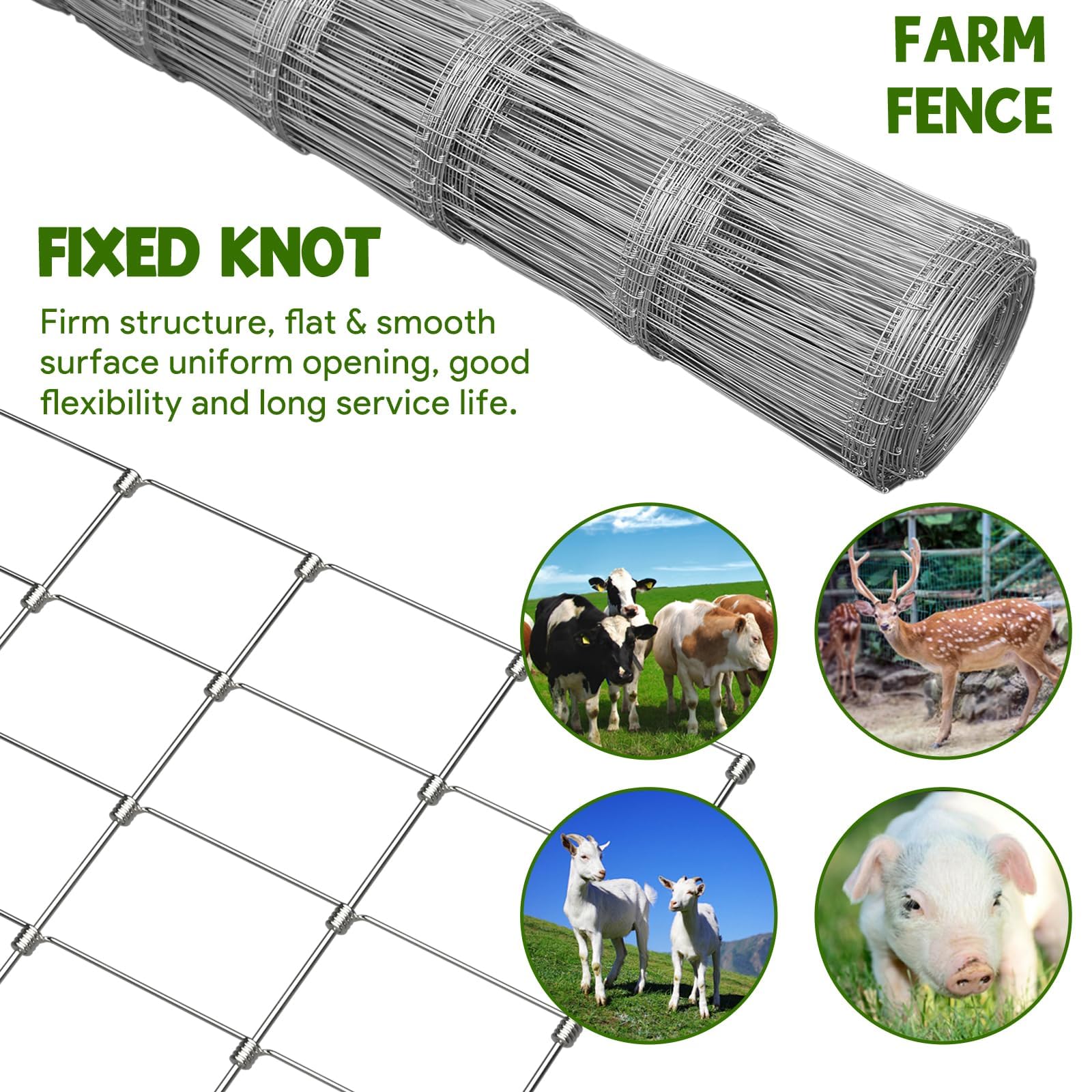 Bull Wire Fence Wire 5ft X 164ft Galvanized Wire Farm Fence - Heavy Zinc Coating ...