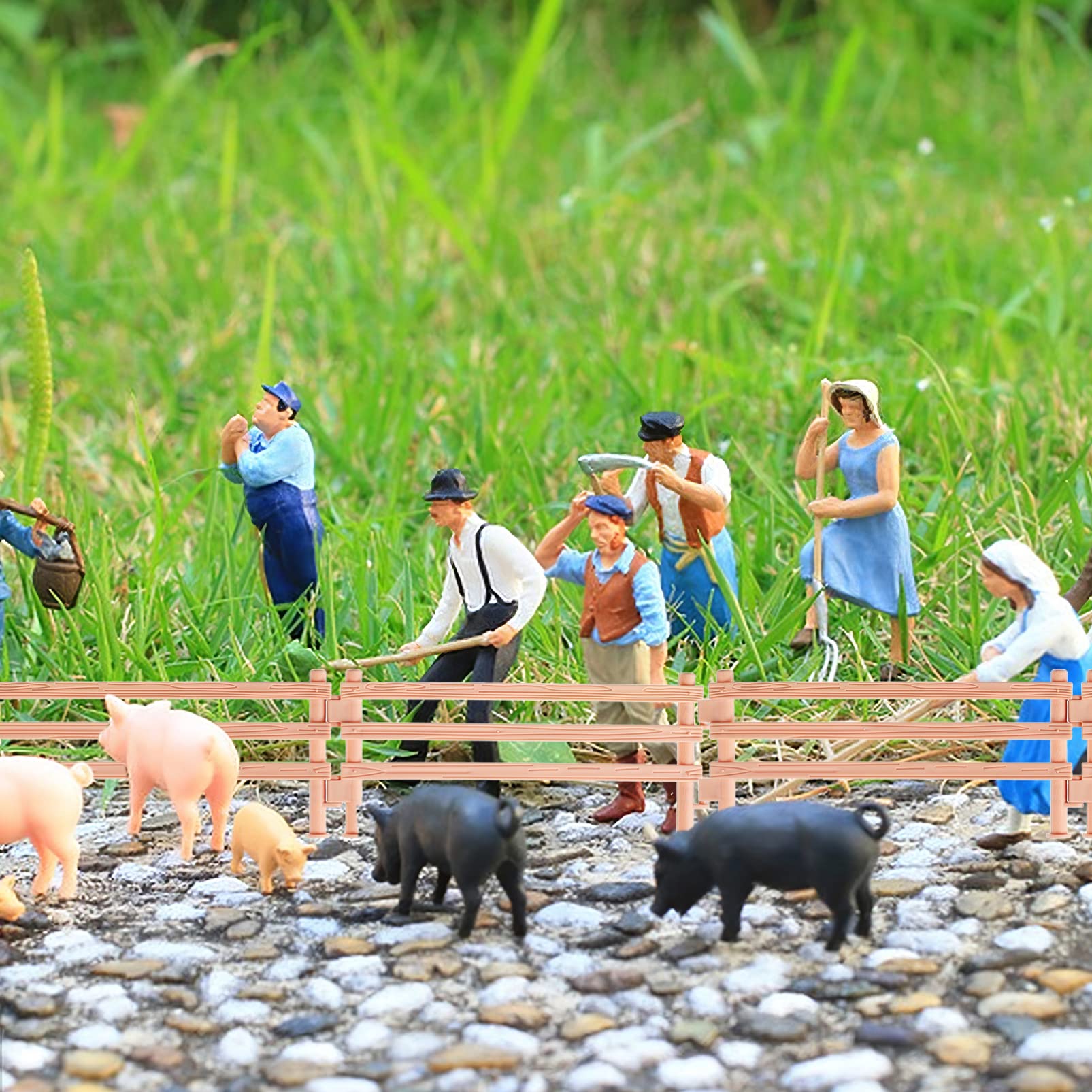 80 Pièces Mini Clôtures Pour Jouets Ferme/chevaux - Plastique PP, 9x4x0.8 Cm - Pour Décoration Paysage Miniature, Jeu Créatif Enfant