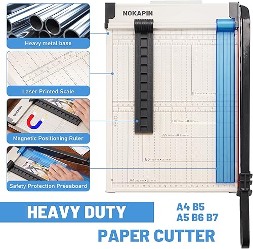 Vista 3 de Paper Cutter, Paper Slicer with Safety Guard and Blade Lock, 12" Cut Length Guillotine Paper Cutter with 16 Sheet Capacity, Paper Cutters and