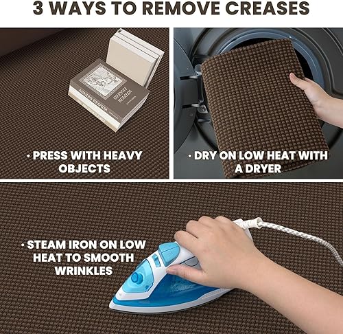 Vista 12 de EARTHALL - Tapete tejido lavable con parte trasera de goma, tapete trenzado de algodón antideslizante para interiores para entrada, pasillo, cocina