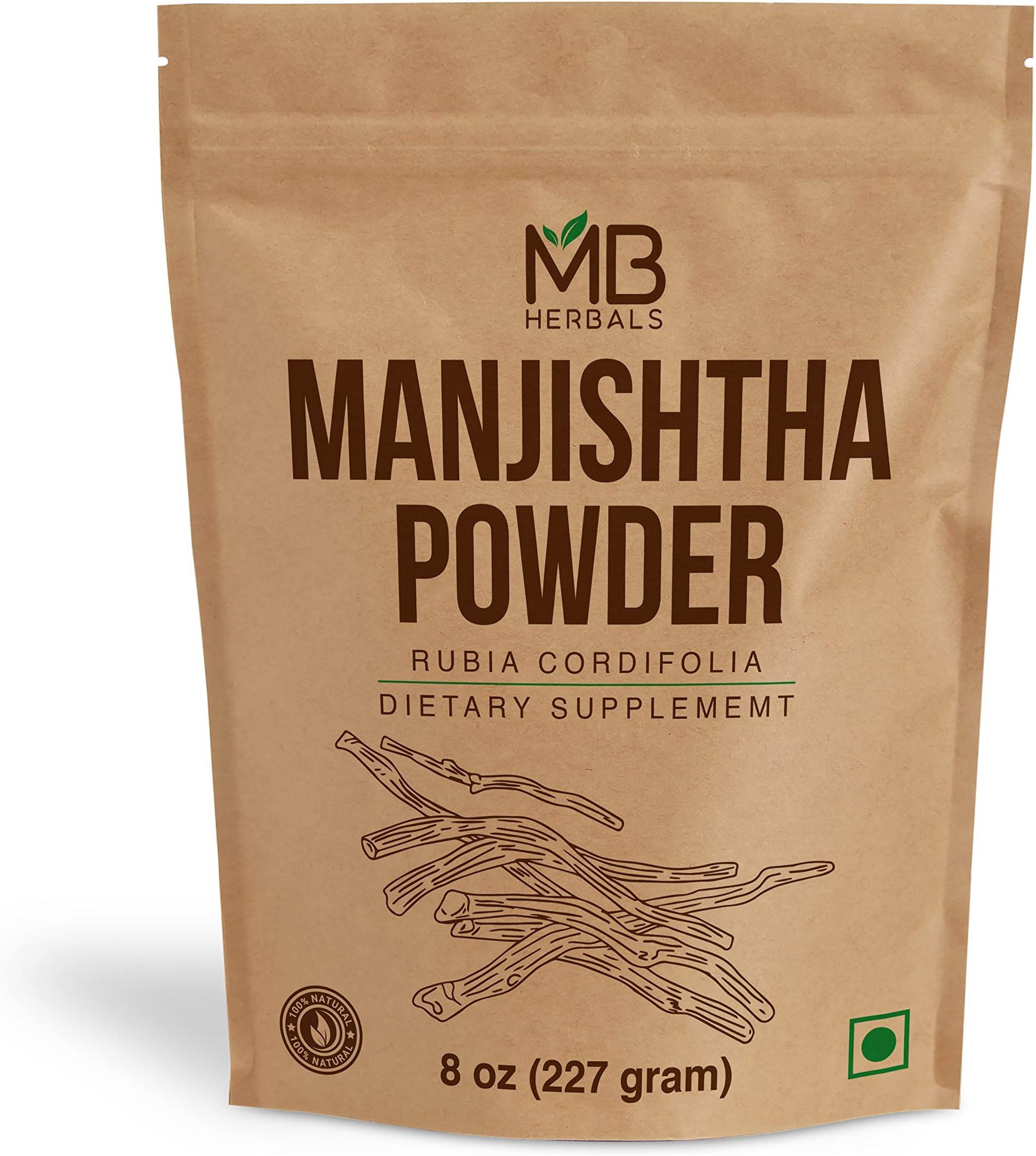 MB Herbals Manjishtha Powder 227g | DIY Face Pack | Free from preservatives | Paraben Free | Sulphate Free | No fillers