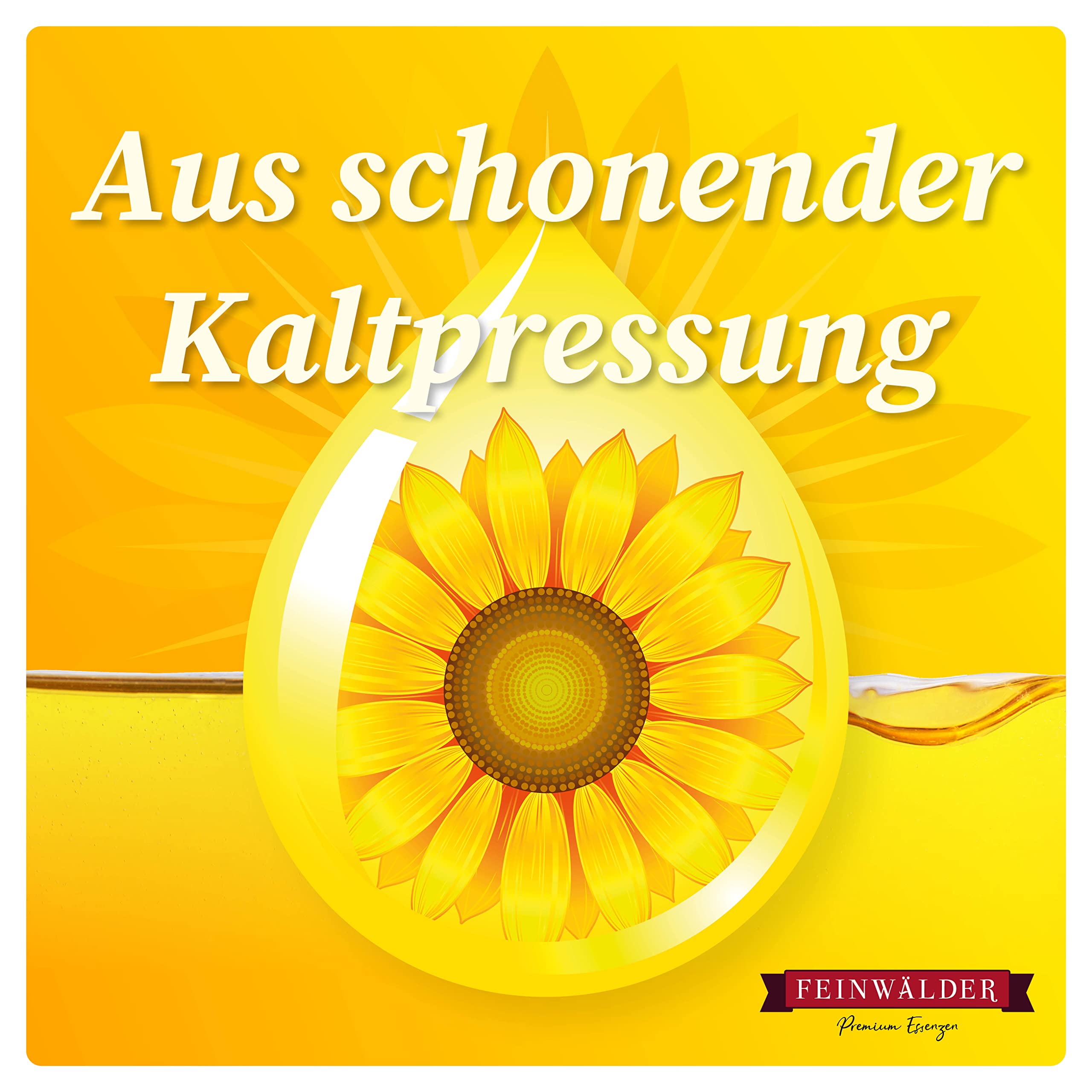 Feinwälder® Premium Sonnenblumenöl 5 Liter Kaltgepresst/reines, hochwertiges Speiseöl/nativ, ungefiltert und ohne Zusatzstoffe/milder Geschmack