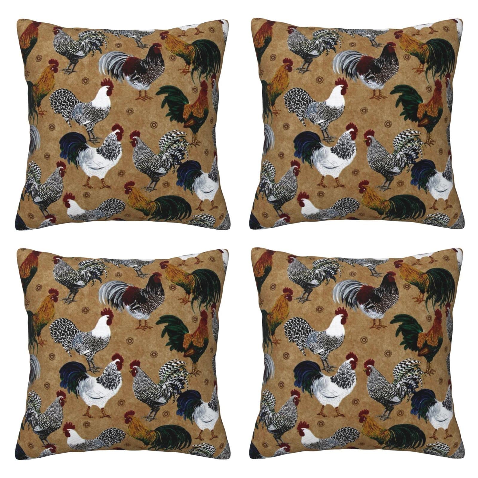 Housse de coussin imprime coq et poule BAFAFA pour rajeunir un vieux canape
