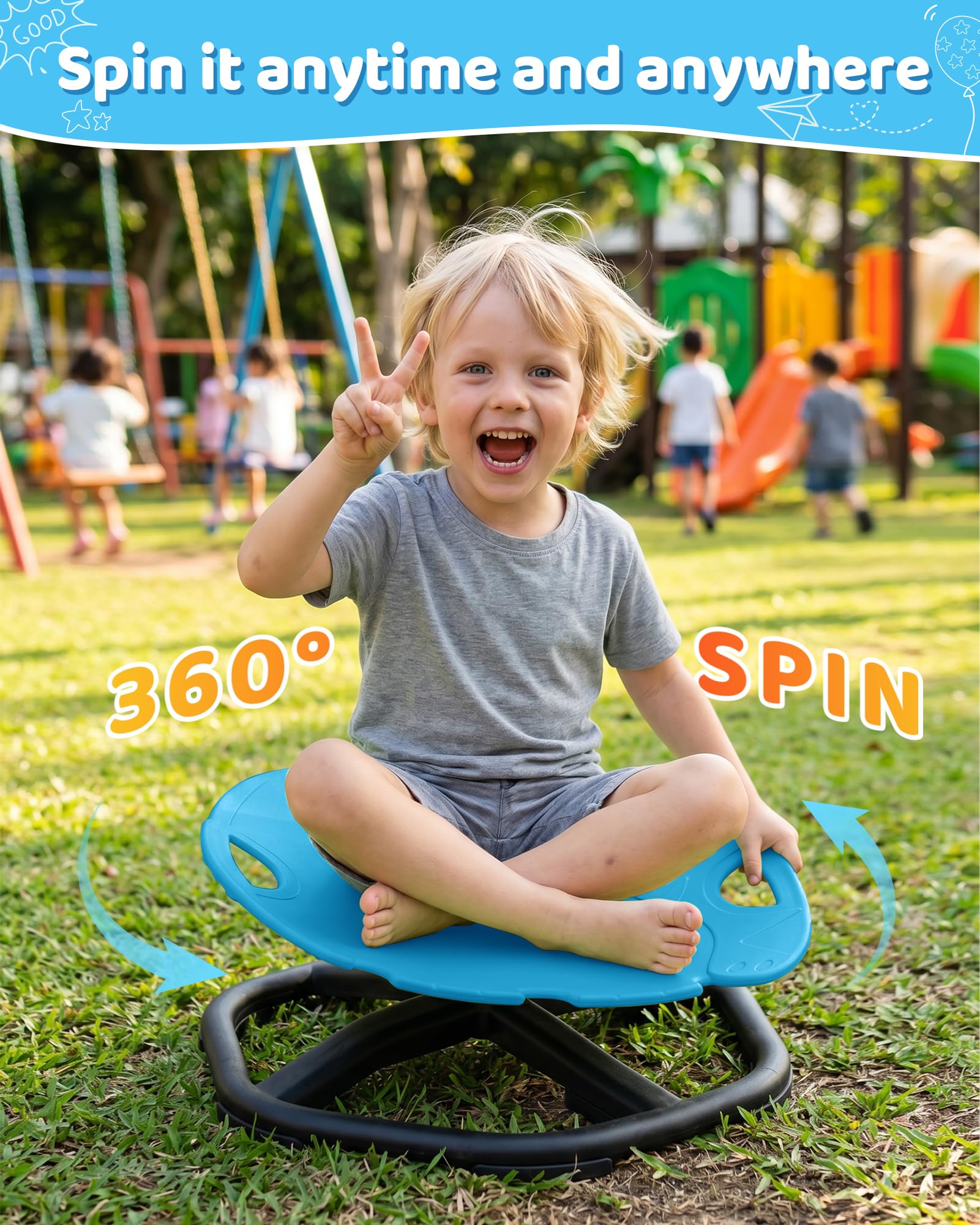 BEJOY Silla giratoria sensorial para autismo, silla giratoria para niños, juguetes sensoriales para autismo para niños pequeños, equipo sensorial para autismo para entrenamiento de coordinación física