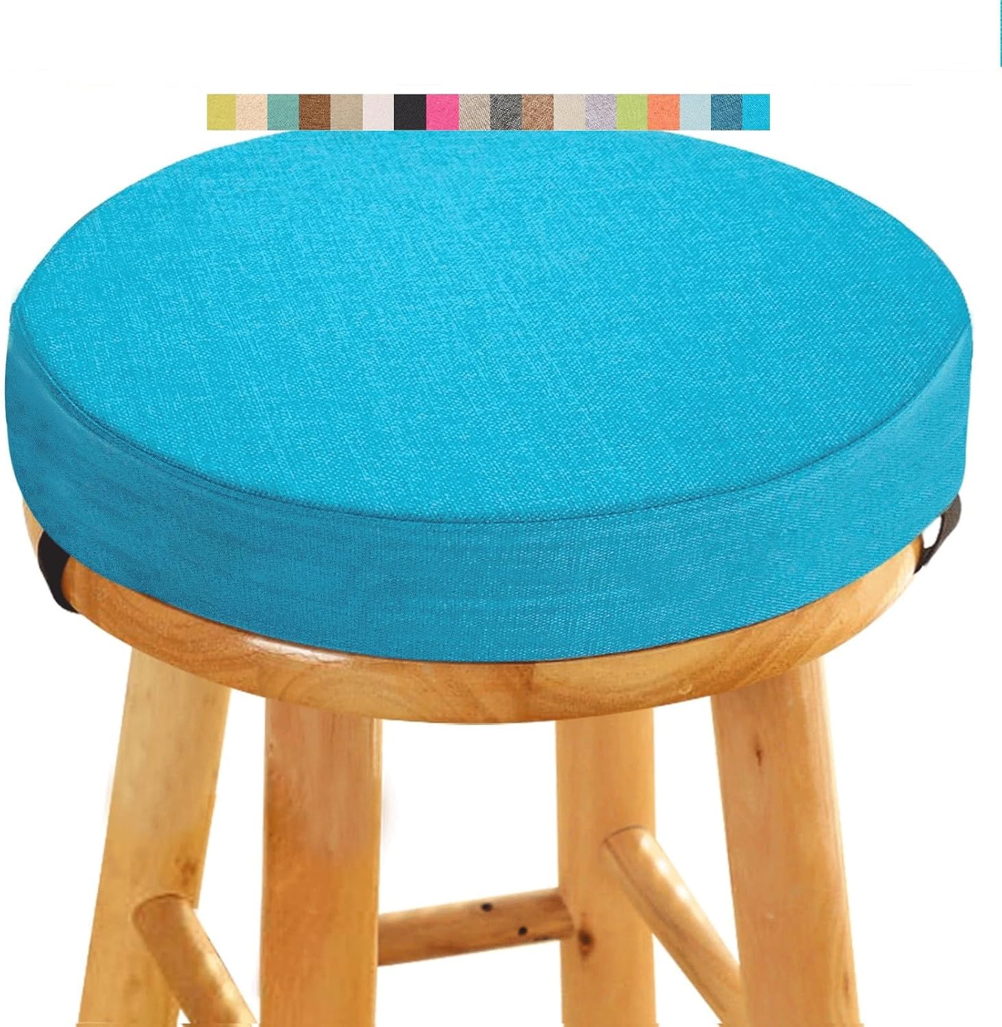 Round Stool Seat Cushion 10/11/12/13/15/16/18" Chair Pad with Ties - Non-Slip Round Bar Stool Cushions Thick & Comfy Memory Foam for Stools/Chairs/Kitchen/Dining(@9,13x3in)