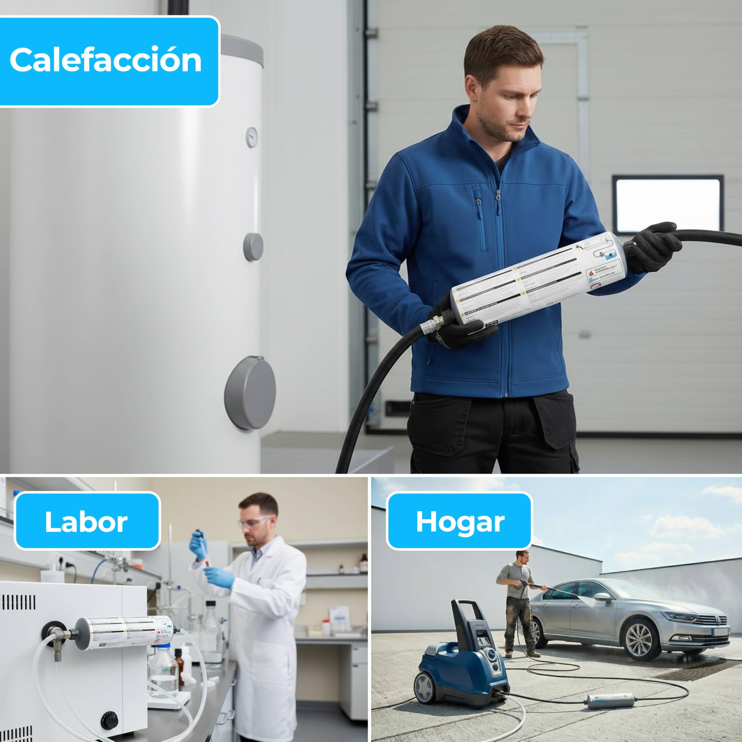 GRAFT cartucho descalcificador | Cartucho de desionización tratamiento agua de calefacción, limpieza de aparatos, cuidado del automóvil | A VDI 2035 | Desmineralización | Descalcificación