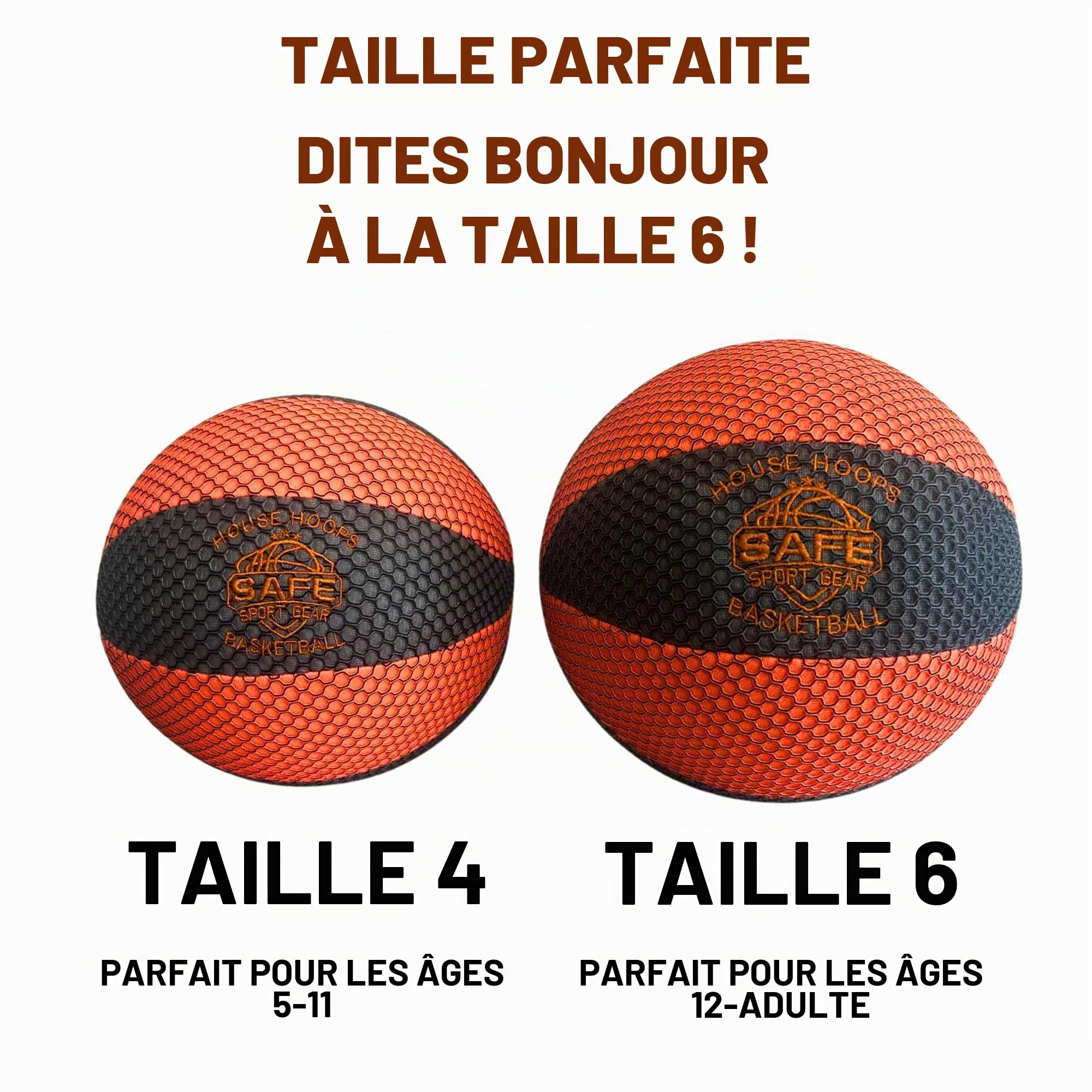 Safe Sport Gear HouseHoops Basketball – Ballon de Basketball d’intérieur Doux et de Haute qualité pour la Maison – Conception Durable – Parfait pour Le Jeu et l’activité Physique en intérieur