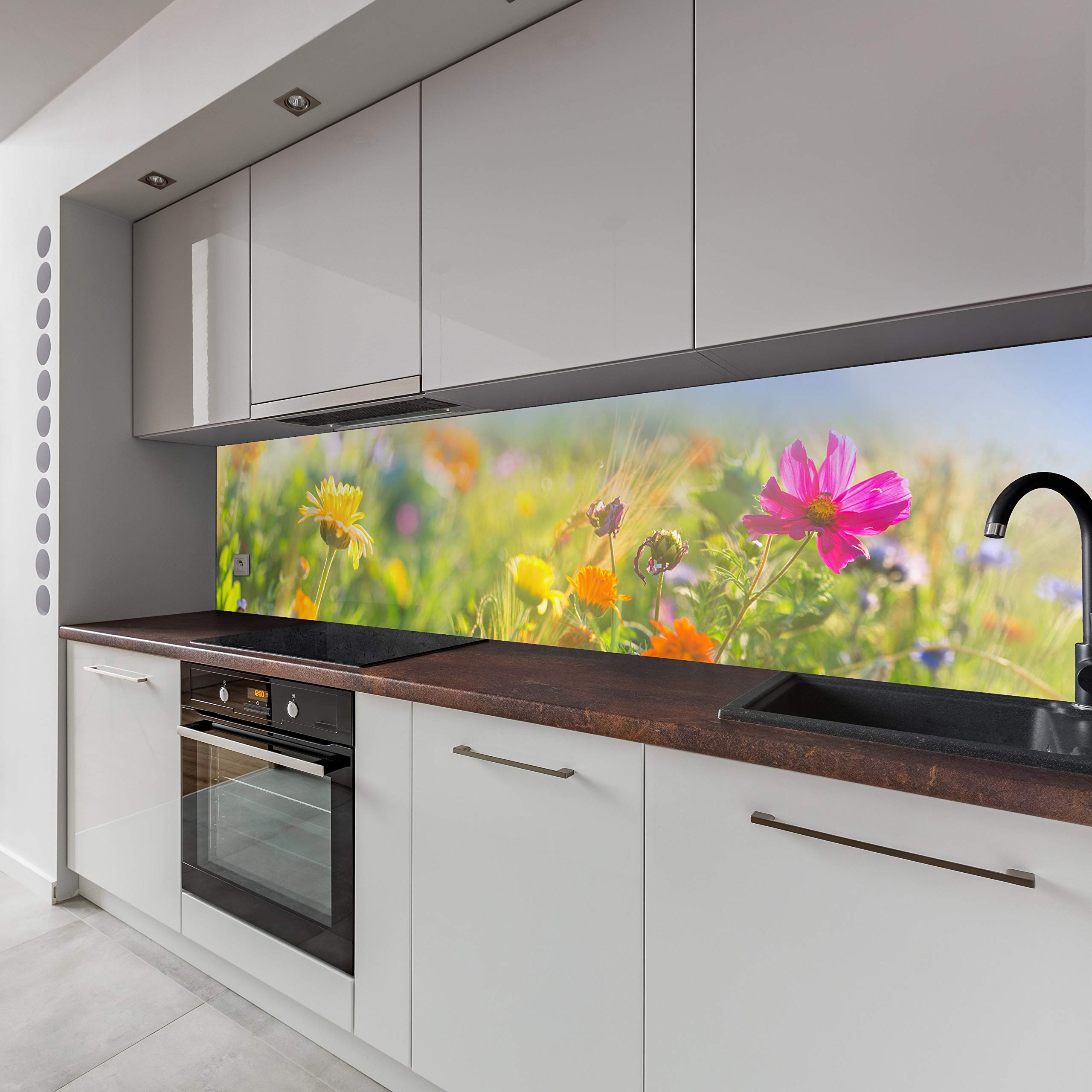 Dedeco Küchenrückwand Motiv Marmor V5, 280 X 60 Cm - 5mm Hartschaum PVC, Wasserfest, UV-lackiert, Einfach Zu Kleben