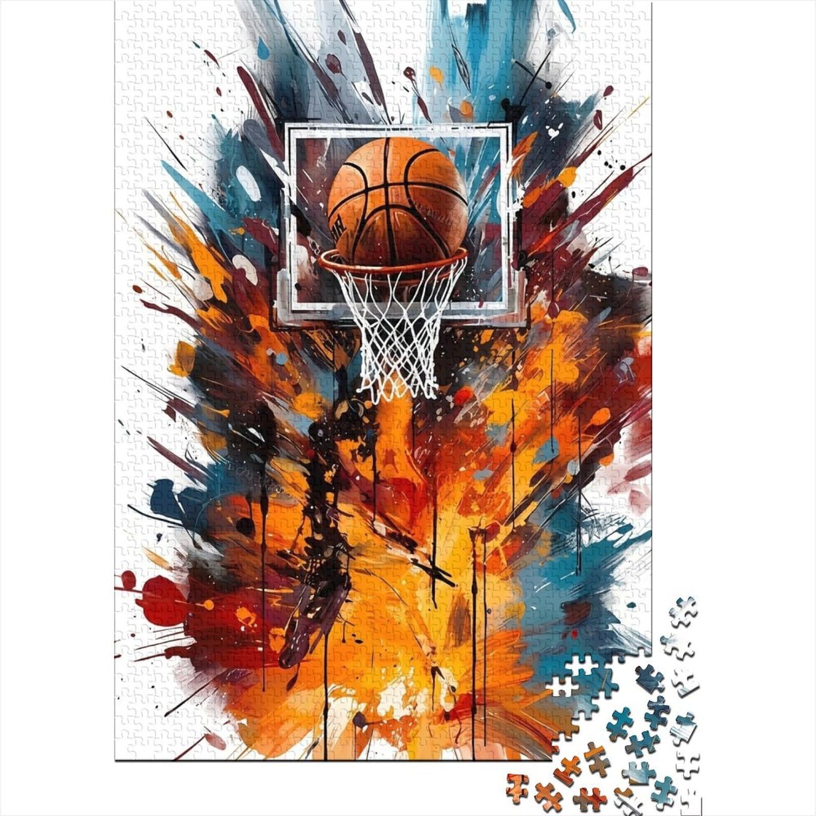 3D Printed Basketball Splash Fitted Sheet Microfiber Orange Blue Mattress Cover for Bedroom Dorm Decor 90x200x25cm