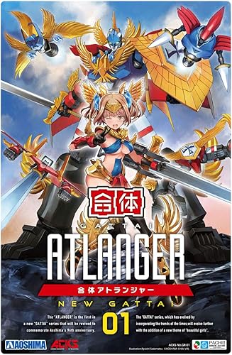 Miniatura 8 de Aoshima Nueva serie Gattai Robot Atlanger & Atori Hotaka Kit de modelo de plástico