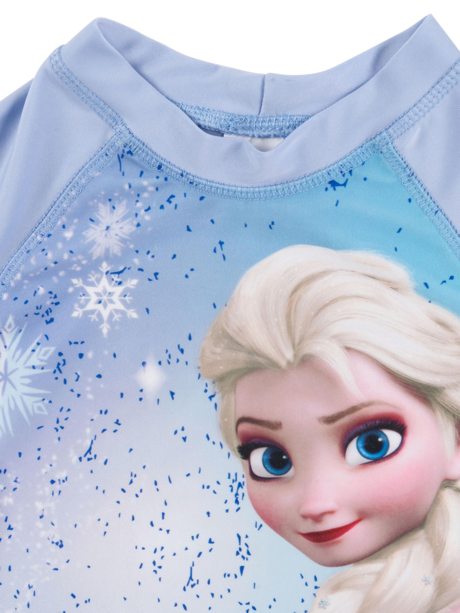United Labels Disney Królowa Lodu kostium kąpielowy dwuczęściowy, ochrona UV 50, dla dziewcząt, ELSA, niebieski, moda kąpielowa dla dzieci z koszulką i kąpielówkami, strój kąpielowy