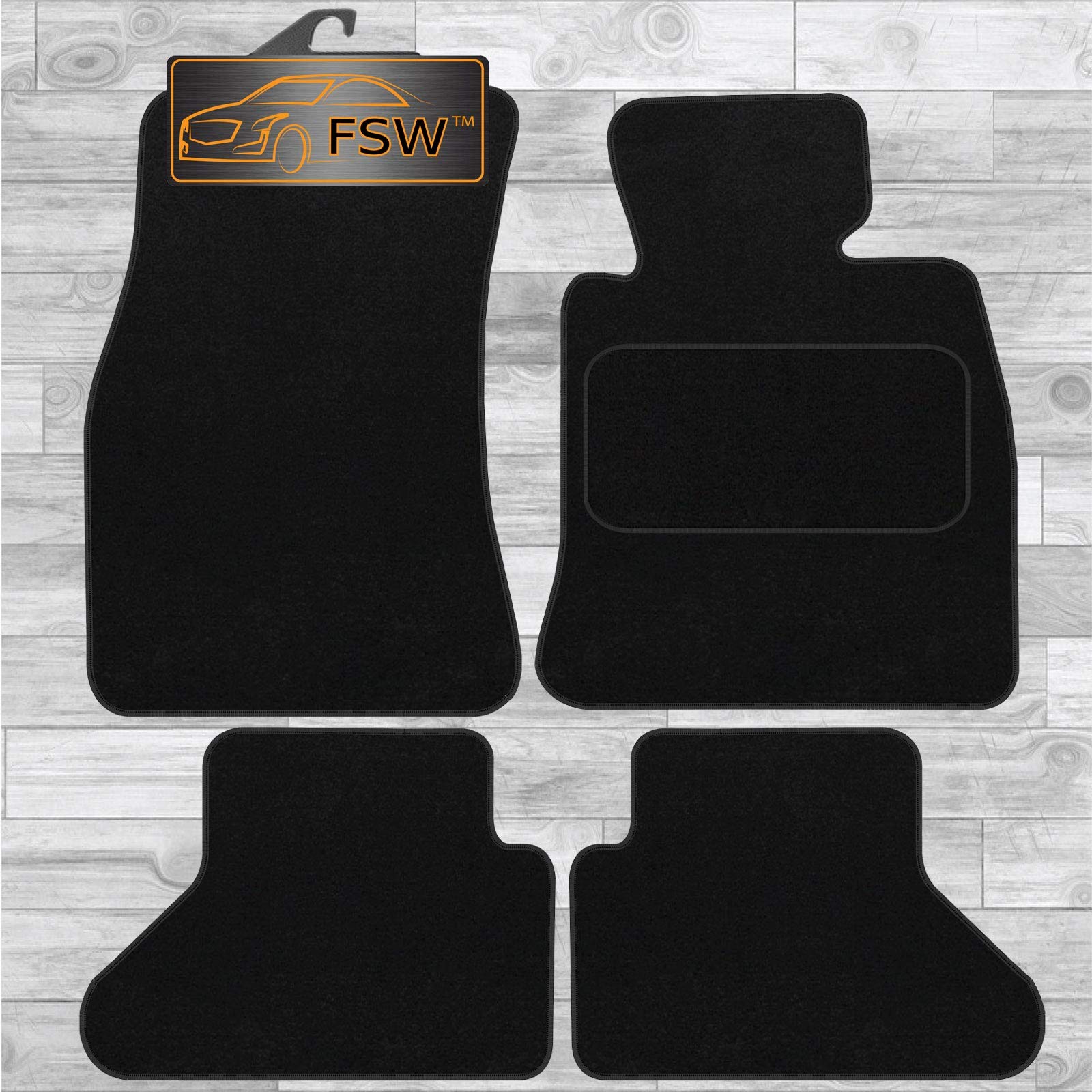 FSW - Tailored Mats - Fits BMW 6 Series 2004-2012 E64 convertible - Black Carpet - Anti Slip Mat - Non Slip Car Floor Mat, Fitted With Clips & Granulated Backing - 4 Pc Floor Mat Only