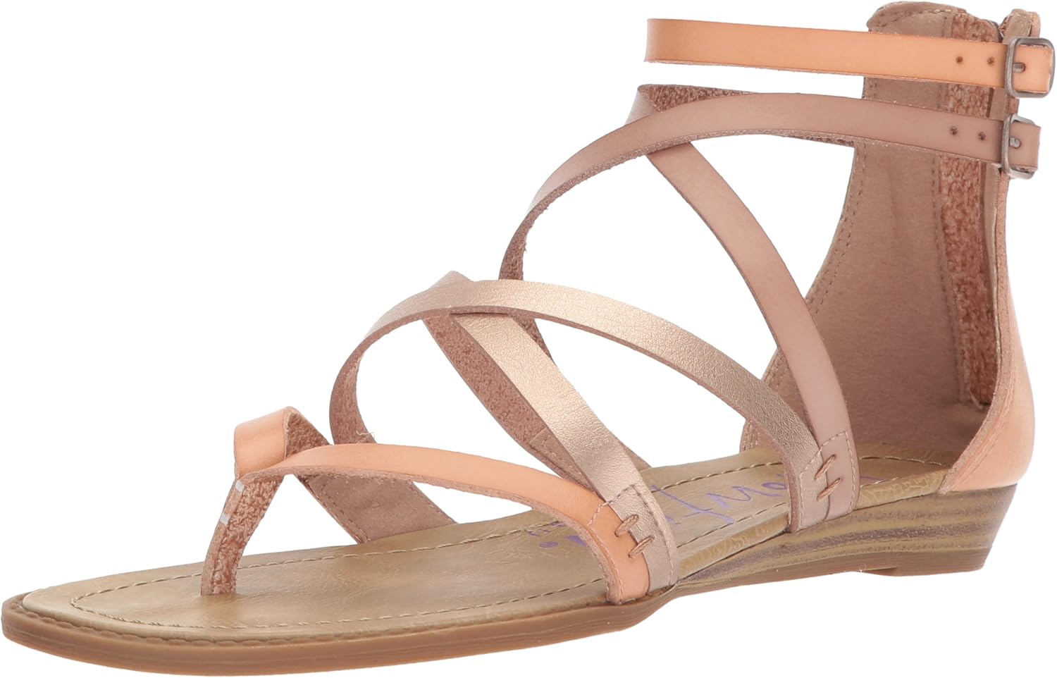 Blowfish Womens Bungalow Blonde/Pearl Rose Gold/Blush Dyecut Pu 7 M