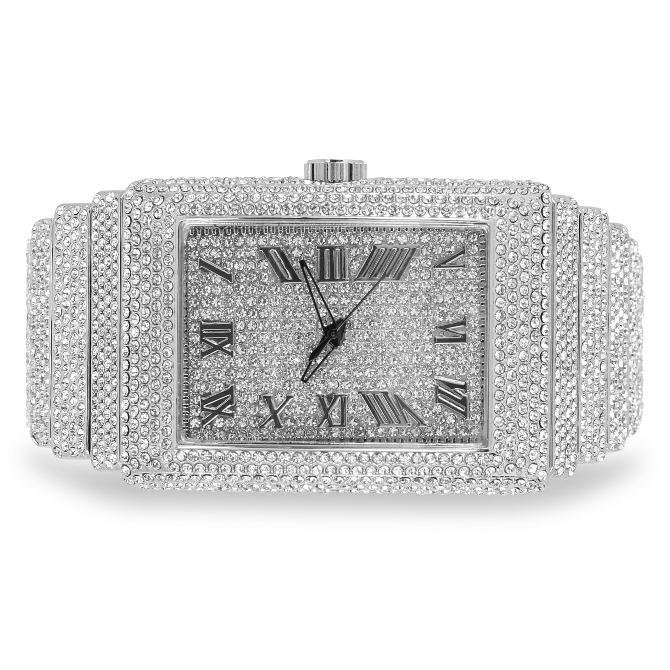 Herren-Armbanduhr und Armband, 40 mm, rechteckiges Gehäuse