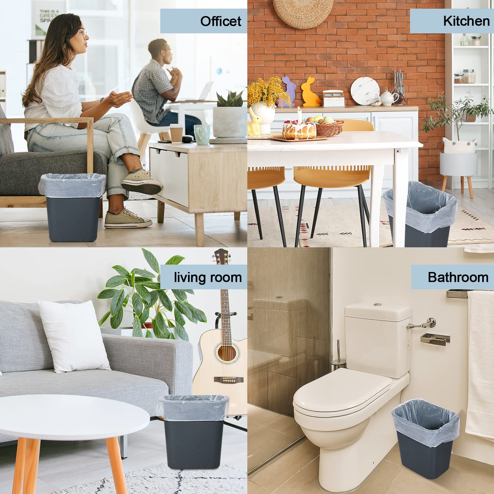 Harloon 800 Stück Müllbeutel, klein, geruchlos, Badezimmer, biologisch abbaubar, Müllbeutel für Zuhause, Büro, Badezimmer, Toilette, Küche (weiß)