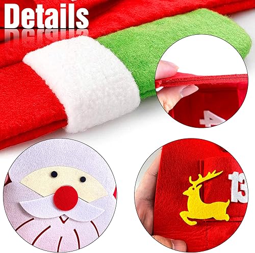 Miniatura 3 de Diymood Calendario de cuenta regresiva de Navidad, figuras de Papá Noel de Adviento para niños y adultos, regalos de Navidad para colgar, bolsas de